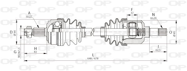 Antriebswelle Vorderachse links Open Parts DRS6046.00 von Open Parts