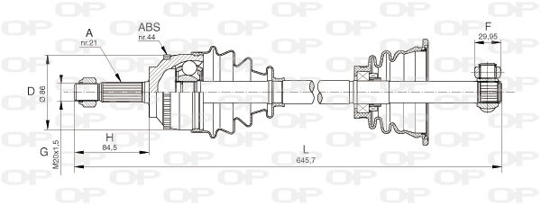 Antriebswelle Vorderachse links Open Parts DRS6100.00 von Open Parts