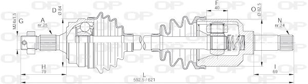 Antriebswelle Vorderachse links Open Parts DRS6173.00 von Open Parts