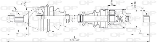 Antriebswelle Vorderachse links Open Parts DRS6196.00 von Open Parts