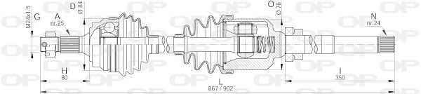 Antriebswelle Vorderachse rechts Open Parts DRS6133.00 von Open Parts