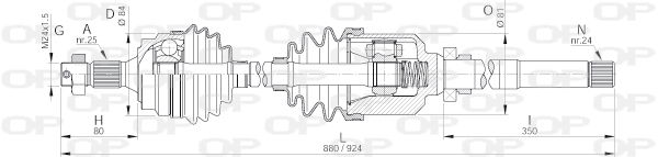 Antriebswelle Vorderachse rechts Open Parts DRS6159.00 von Open Parts