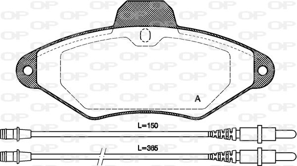 Bremsbelagsatz, Scheibenbremse Vorderachse Open Parts BPA0438.04 von Open Parts