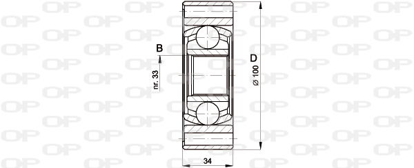 Gelenksatz, Antriebswelle Hinterachse getriebeseitig Open Parts CVJ5398.20 von Open Parts