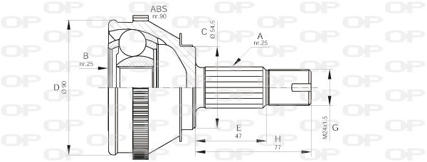 Gelenksatz, Antriebswelle Vorderachse radseitig Open Parts CVJ5093.10 von Open Parts