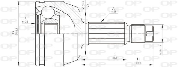 Gelenksatz, Antriebswelle Vorderachse radseitig Open Parts CVJ5123.10 von Open Parts