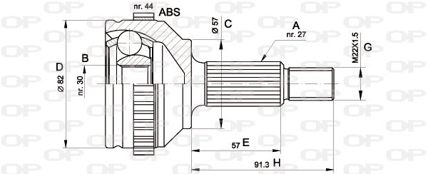 Gelenksatz, Antriebswelle Vorderachse radseitig Open Parts CVJ5201.10 von Open Parts