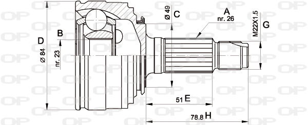 Gelenksatz, Antriebswelle Vorderachse radseitig Open Parts CVJ5218.10 von Open Parts