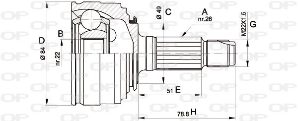 Gelenksatz, Antriebswelle Vorderachse radseitig Open Parts CVJ5219.10 von Open Parts