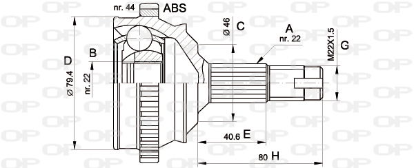 Gelenksatz, Antriebswelle Vorderachse radseitig Open Parts CVJ5225.10 von Open Parts