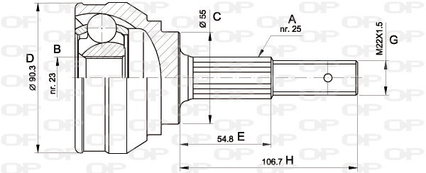 Gelenksatz, Antriebswelle Vorderachse radseitig Open Parts CVJ5242.10 von Open Parts