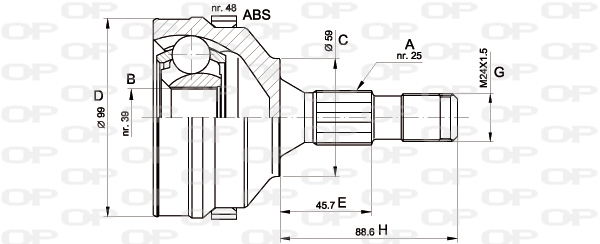 Gelenksatz, Antriebswelle Vorderachse radseitig Open Parts CVJ5275.10 von Open Parts