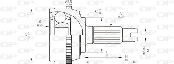 Gelenksatz, Antriebswelle Vorderachse radseitig Open Parts CVJ5278.10 von Open Parts