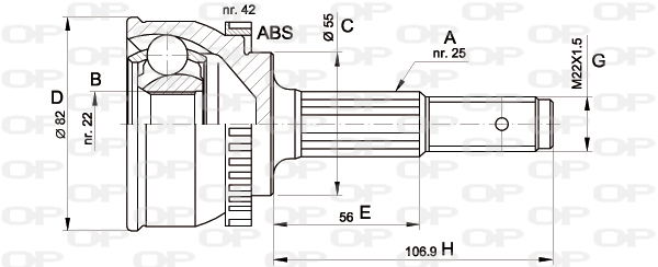 Gelenksatz, Antriebswelle Vorderachse radseitig Open Parts CVJ5288.10 von Open Parts