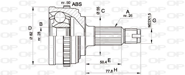 Gelenksatz, Antriebswelle Vorderachse radseitig Open Parts CVJ5296.10 von Open Parts