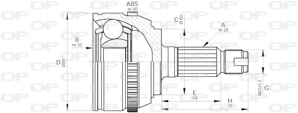 Gelenksatz, Antriebswelle Vorderachse radseitig Open Parts CVJ5512.10 von Open Parts