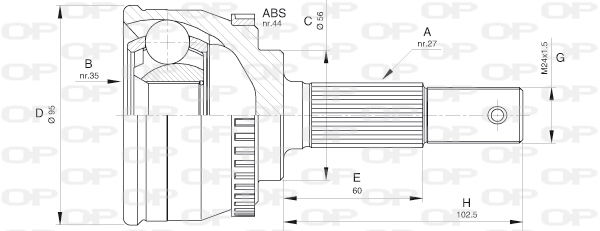 Gelenksatz, Antriebswelle Vorderachse radseitig Open Parts CVJ5522.10 von Open Parts