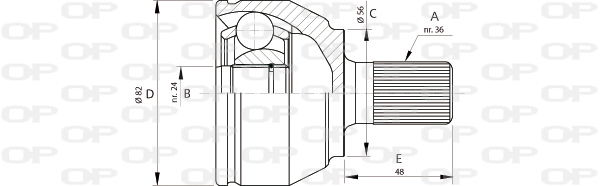 Gelenksatz, Antriebswelle Vorderachse radseitig Open Parts CVJ5698.10 von Open Parts