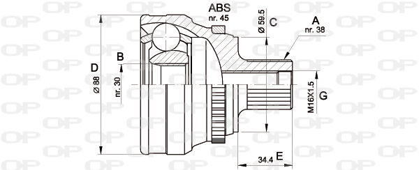 Gelenksatz, Antriebswelle radseitig Open Parts CVJ5139.10 von Open Parts