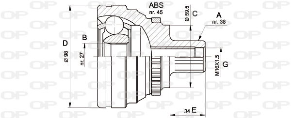 Gelenksatz, Antriebswelle radseitig Open Parts CVJ5174.10 von Open Parts