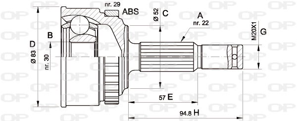 Gelenksatz, Antriebswelle radseitig Open Parts CVJ5303.10 von Open Parts