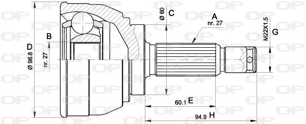 Gelenksatz, Antriebswelle radseitig Open Parts CVJ5561.10 von Open Parts