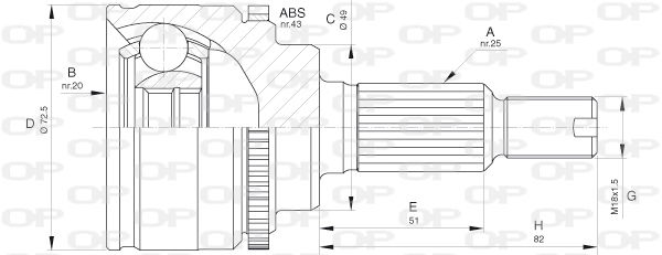 Gelenksatz, Antriebswelle radseitig Open Parts CVJ5657.10 von Open Parts