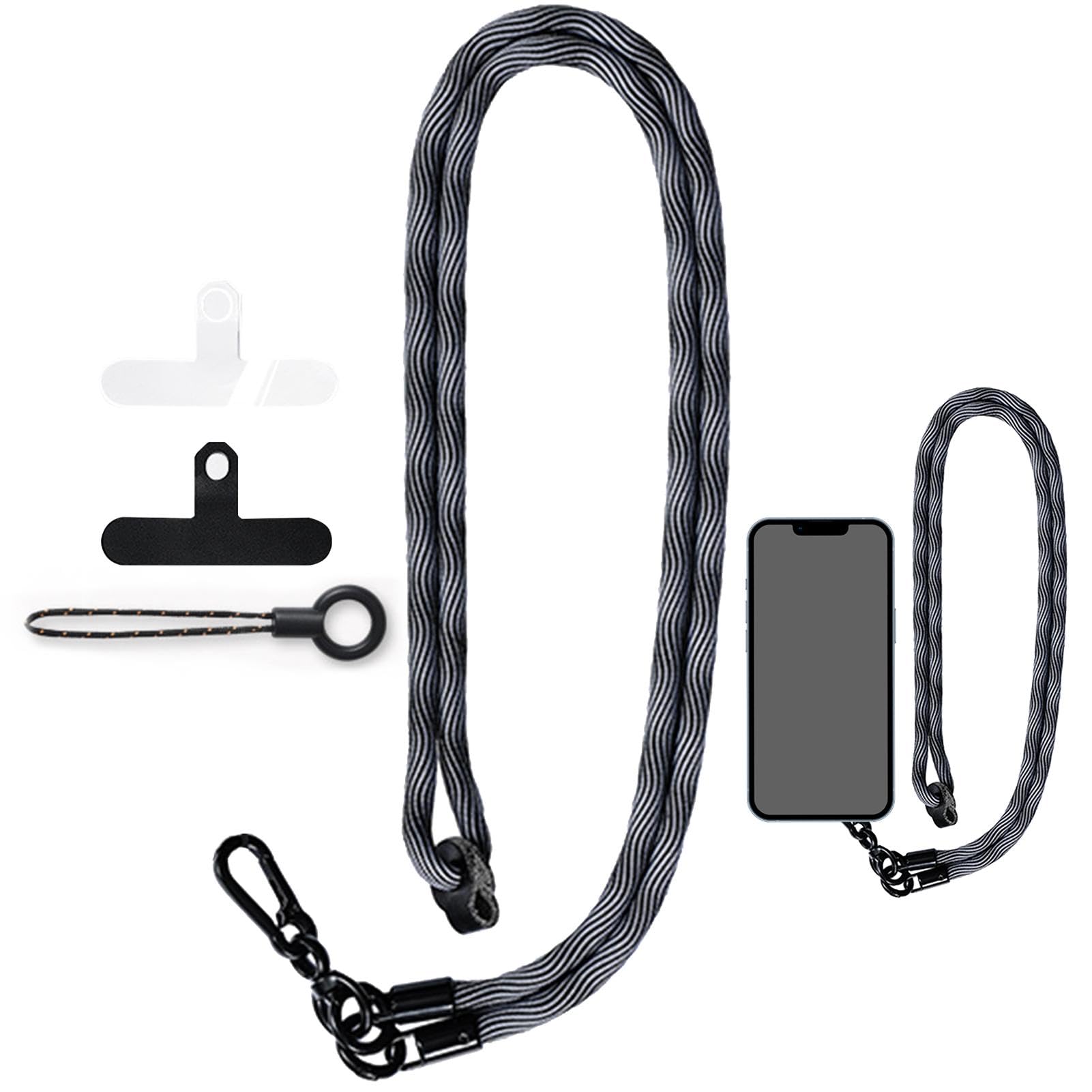 Handy-Umhängegurt,Umhängegurt für Handy - Anti-Verlust-Handyhülle, Riemen, Handy-Umhängeband | Smartphone-Lanyard-Schulterhalsgurt für 4-6,7-Zoll-Full-Cover-Telefonhülle von Opilroyn