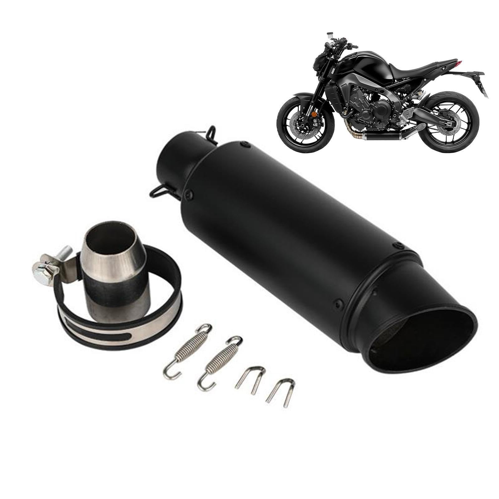 Vielseitiger Motorradauspuff - Auspuffrohr-Sammelrohr Für -Motoren, Schräge Mündung, Schwarz, 51 Mm, Auspuffrohr 38–51 Mm, Motorradauspuff, Straßenmotorrad, ATV-Schalldämpfer 300 Mm von Opilroyn