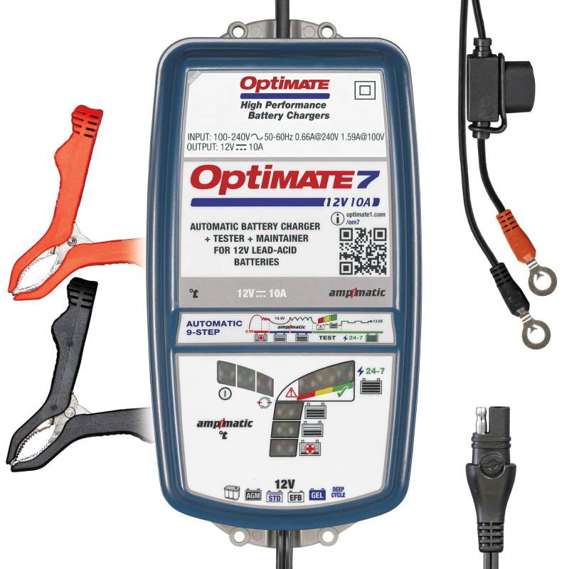 OptiMATE TM254 Batterieladegerät OptiMate7 AmpMatic, 7 12 V 10A, blau von Optimate