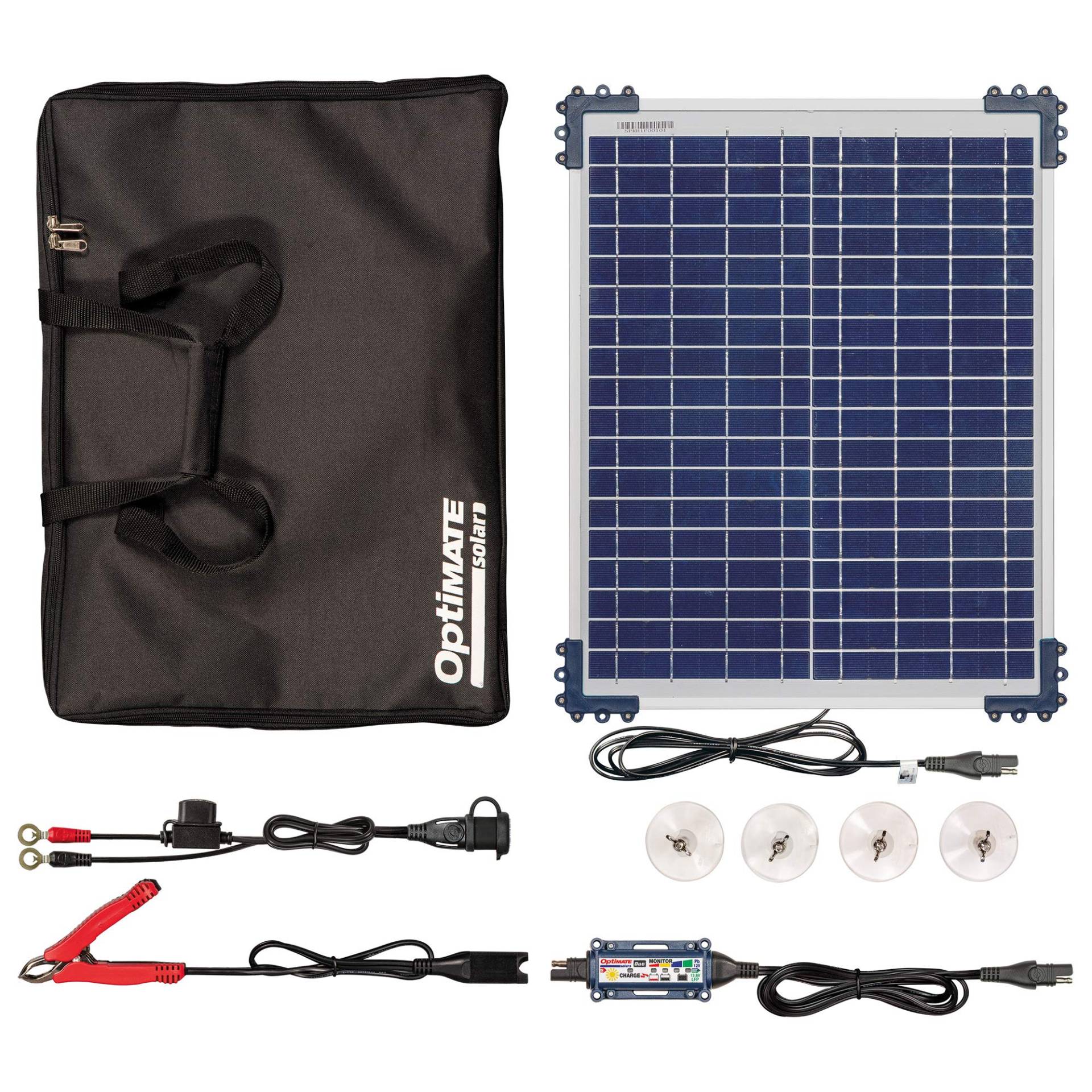 OptiMate TM522-D2TK solarbetriebene Lade- & Wartungsgerät für alle 12V-Batterie von Tecmate