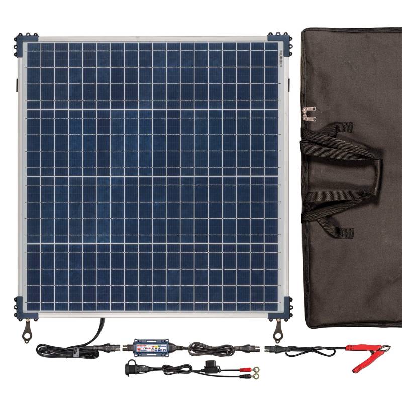 OptiMate Solar 60W Travel Kit, TM523-6TK, 6-stufiges gekapseltes batterieschonendes 12V 5A Solarlade- & -wartungsgerät von Tecmate