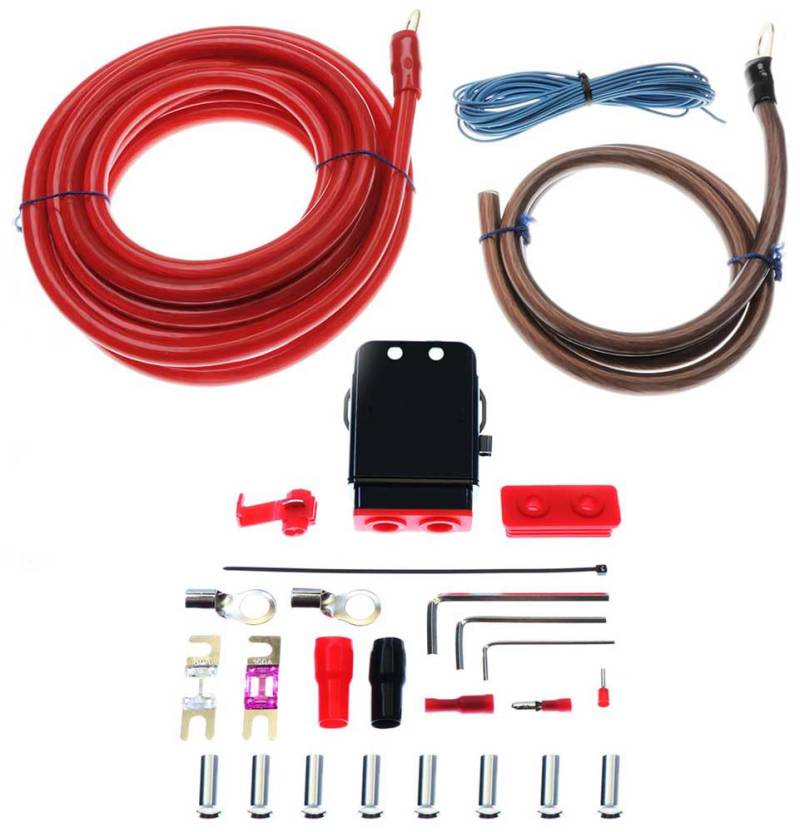 Option 100% Vollkupfer Kabelkit 35mm² - Profi Line Power Kabel Set - Perfekt für den Anschluss von Verstärker/Aktive Subwoofer im Auto von Option