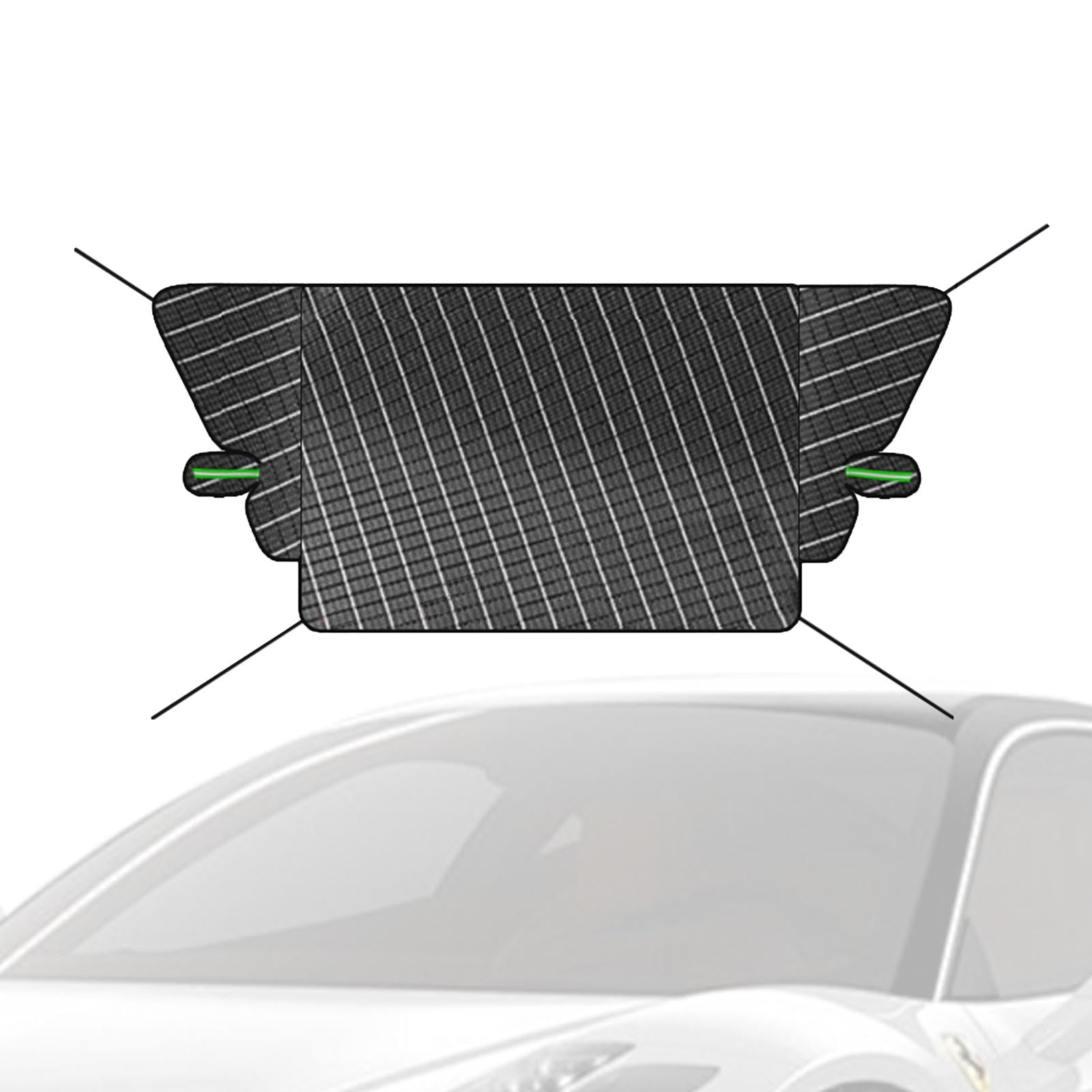 Opvonxeh Car Windshield Snow Cover, Winter Car Frost Protector, Ice Frost Cover for Cars, Car Frost Protector, Snow and Ice Car Cover, Windshield Frost Cover Black 660g Aluminum Film, Non Woven Fabric von Opvonxeh