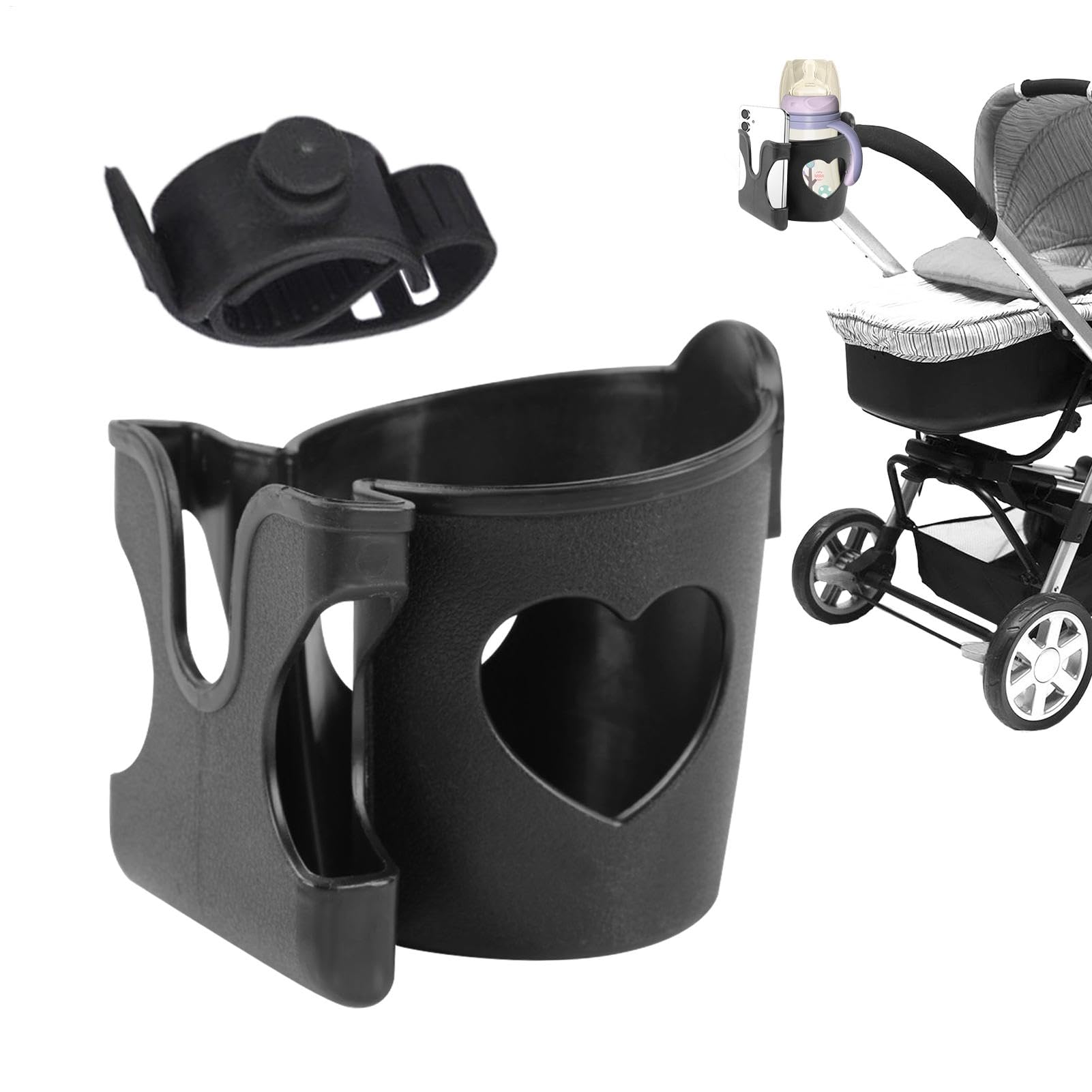 Scooter Cup Holder, Adjustable Stroller Phone Holder, Electric Scooter Mount, Wheelchair Bottle Attachment, Sturdy PP Material, Portable Design, Perfect for Pushchair von Opvonxeh