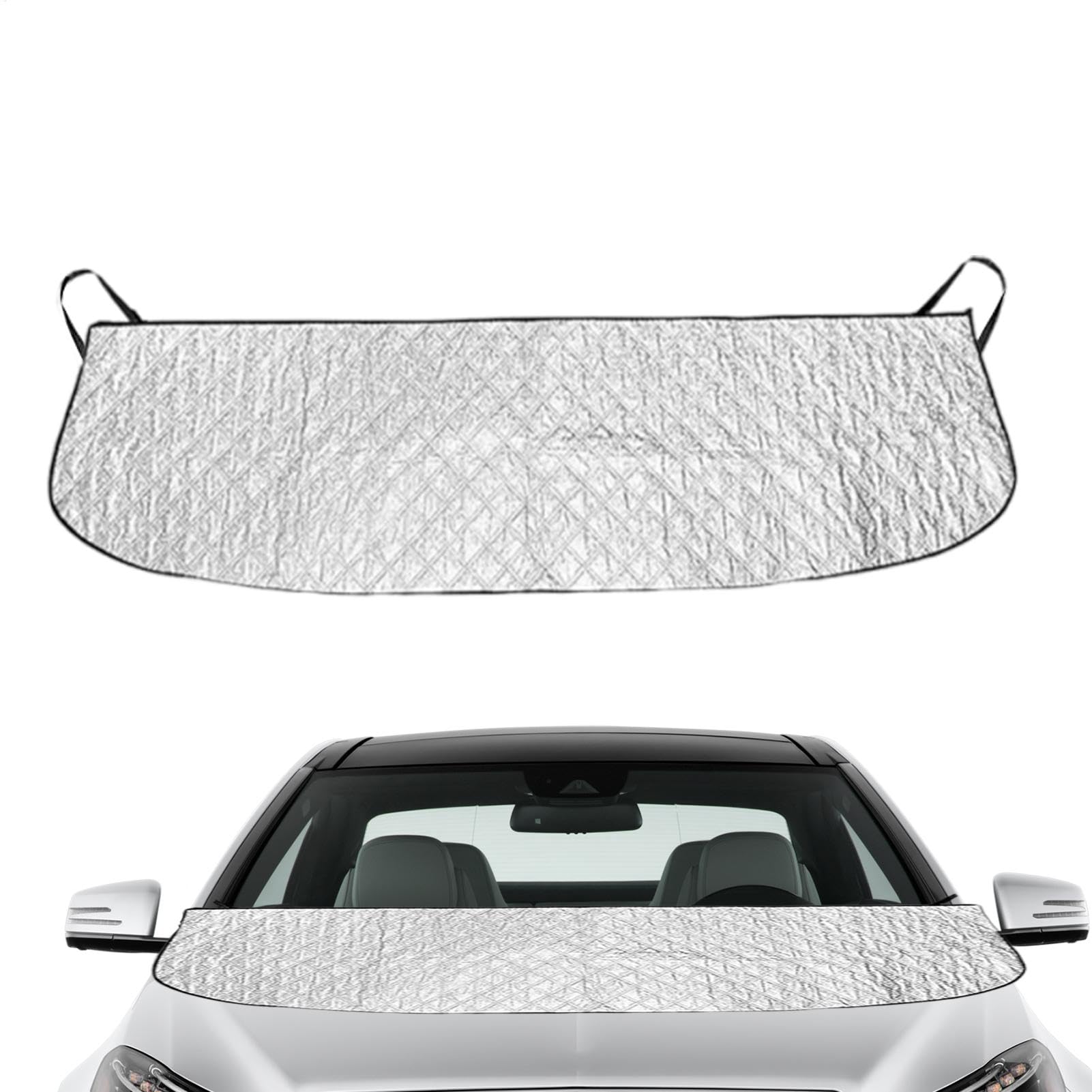 Windshield Cover for Ice and Snow, Winter Frost Protector, Silver Windshield Cover, Sun Snow Protector Cover, Winter Car Shield, Frost Guard for Cars, Heavy-Duty Windshield Frost Cover for Trucks von Opvonxeh