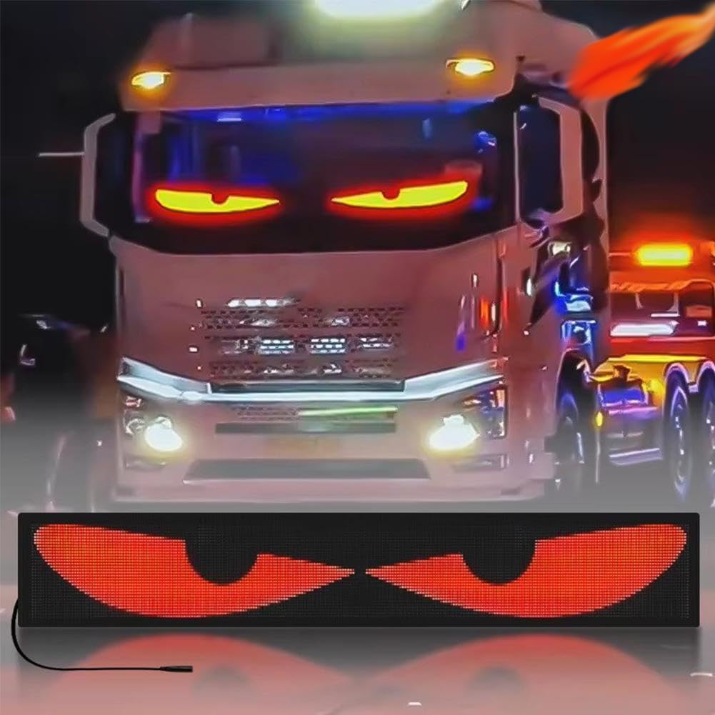 OrangeClub Bunte Augenlampe Soft Screen FüR Autofenster DIY Car Dynamic Led Smart Colorful Eye Lamp Soft Screen Led Eyes for Car Window Led Augen FüR Auto (102x348mm) von OrangeClub