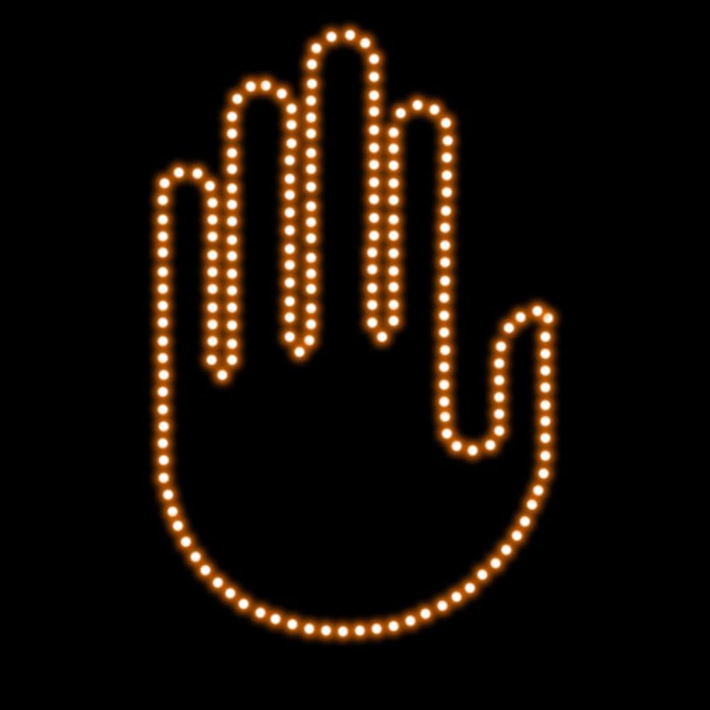 OrangeClub LED Hand Finger Gesture Light Gesture Light Car Sign Light LED Mittelfinger Licht für Auto (A) von OrangeClub