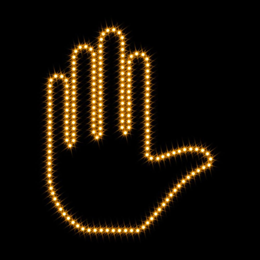 OrangeClub LED Hand Finger Gesture Light Gesture Light Car Sign Light LED Mittelfinger Licht für Auto (B) von OrangeClub