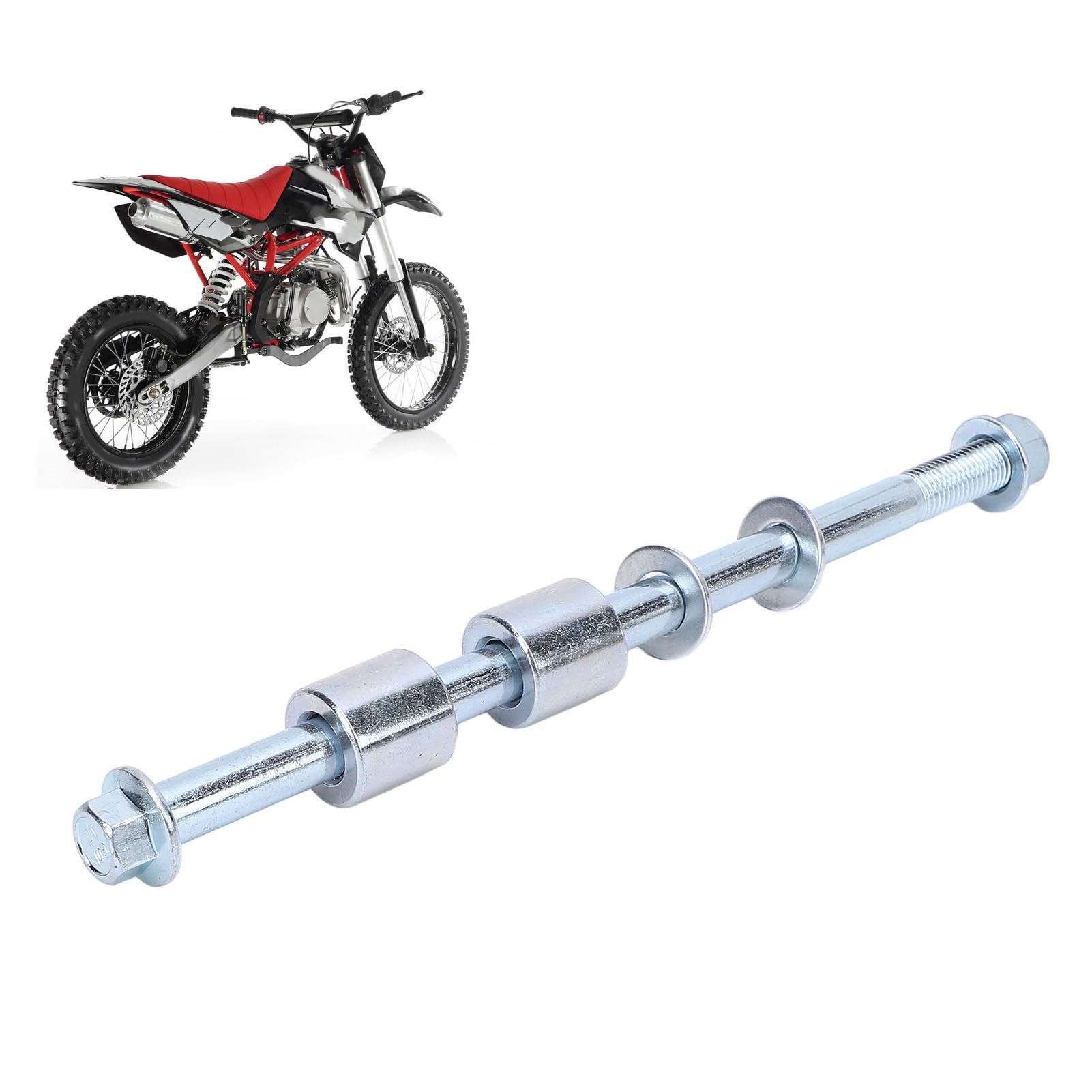 10 Mm 195 Mm Hinterrad -Randachse, Aluminiumlegierung Motorrad Heckrand Achse für Motorrad -Moped Scooter Quad Dirt Pit Bike, 50 70 90 110 125 150 von Oreilet