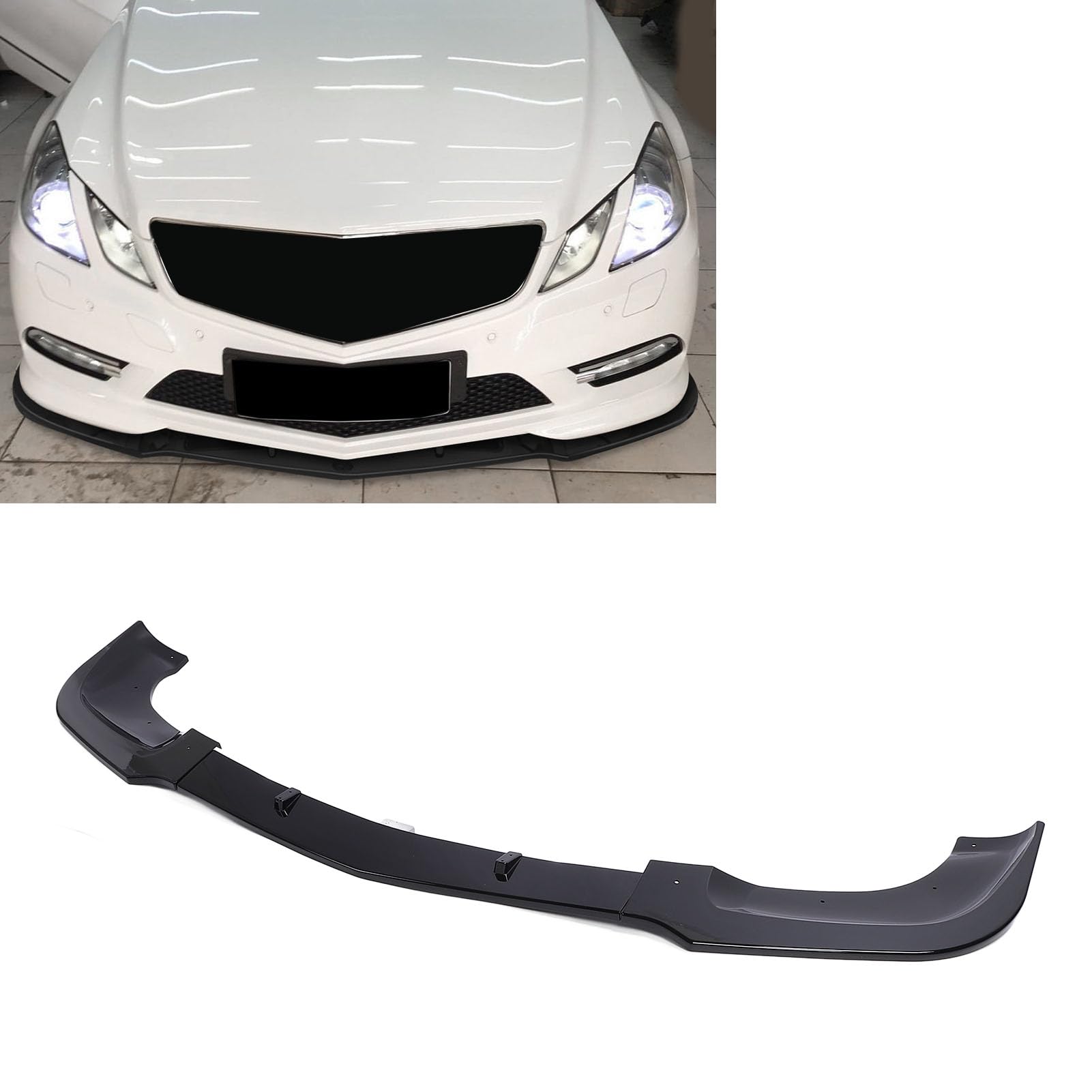 Frontspoiler, 3-teiliges Frontspoilerlippe-Kinnsplitter-Diffusor-Schutz-Bodykit für E-Klasse Coupe C207 Amg-Line vor Facelift 2009-2012, stilvoller Ersatz für Autospoilerflügel von Oreilet