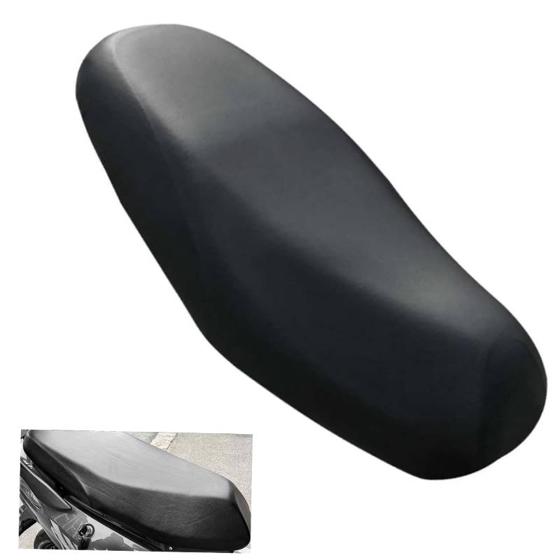 Ormromra Universal Motorrad wasserdichte Sitzabdeckung Schwarz, Universal Motorrad Sitzbezug mit Gummiband, Staubkissenbezug Schutz Sitzbank Sitzkissen, Wasserdichter Elastische Polyester-Sitzbezug von Ormromra