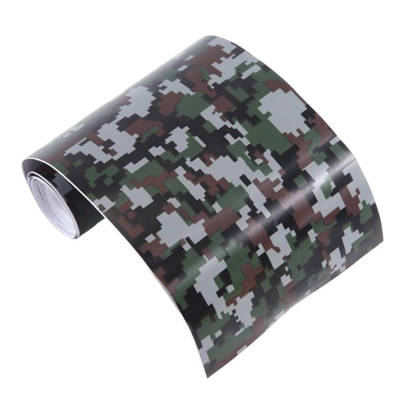 Orolotay 1 Rolle Camo Auto Aufkleber Carbon Motorrad PVC Vinyl Armee Aufkleber CAMO Camouflage Aufkleber Schwarz Digital Camouflage 152x10cm von Orolotay