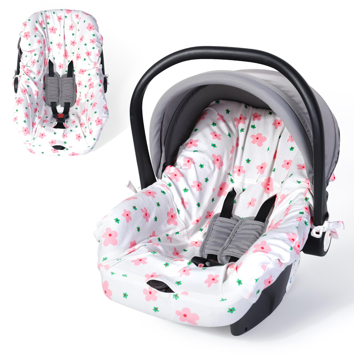 Orzbow Universal Bezug für Babyschale,Schutzbezug aus 100% Baumwolle,Perfekter Passform für Babyschale (z.B. Maxi Cosi,CabrioFix,Pebble),Atmungsaktiv gegen Schwitzen, Maschinenwaschbar (Rosa) von Orzbow