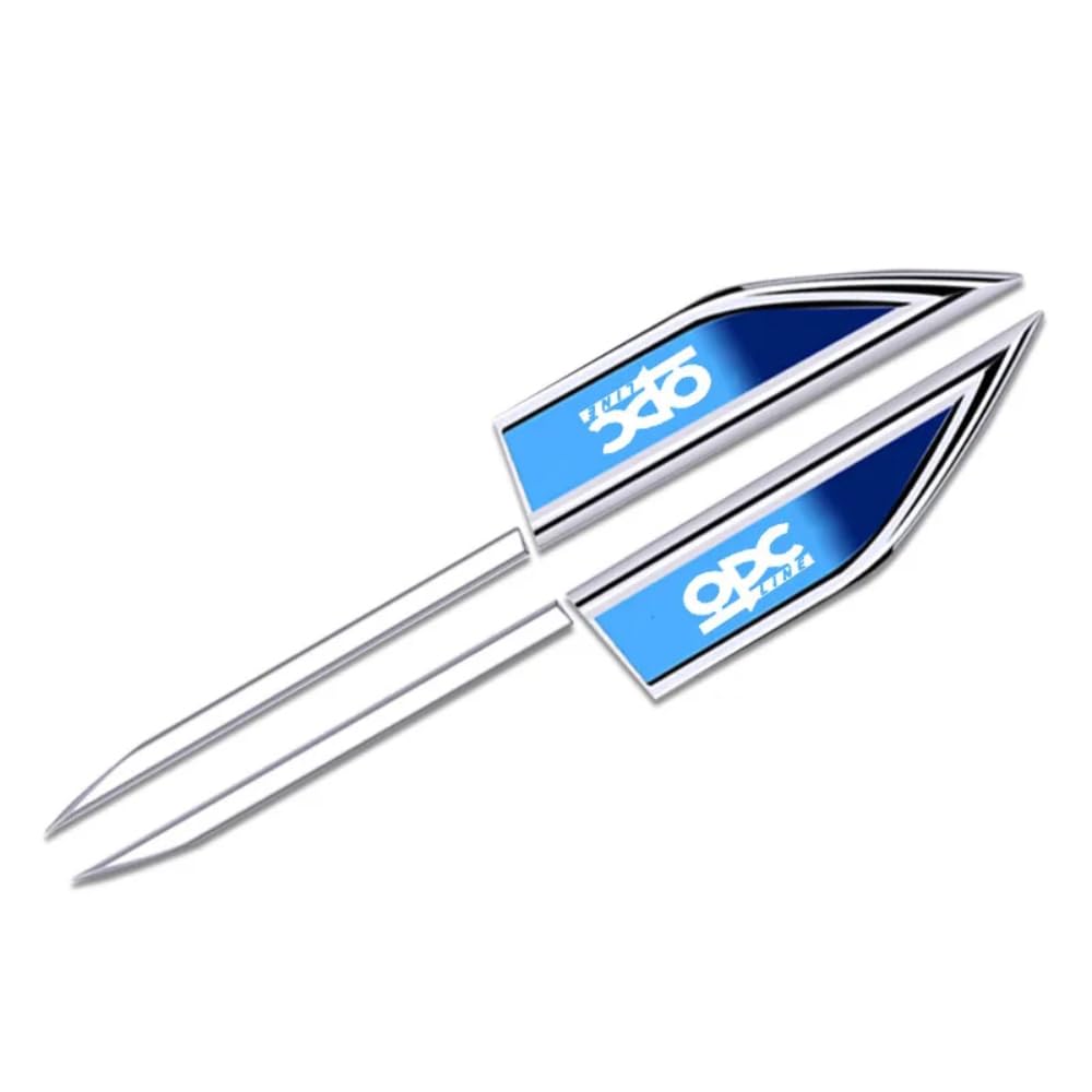 2PCS Auto Metall Logo Embleme Seitenmesser Aufkleber, Für OPEL OPC LINE OPCLINE Abzeichen Stickers Decals Car Styling Dekorative Zubehör,B/Blue von OscitY