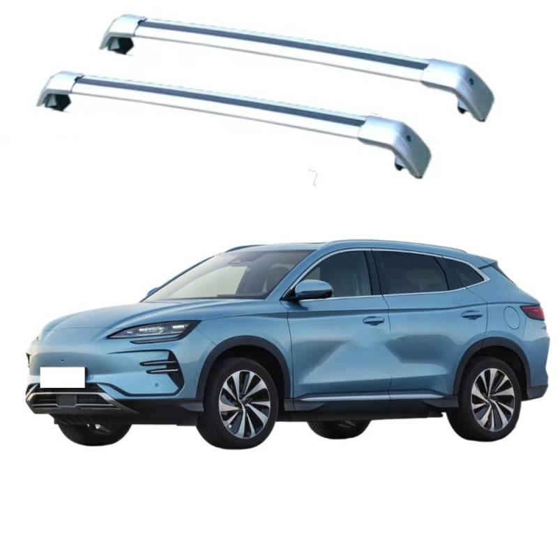 2pcs Auto Luftfahrtaluminium Dachträger, Für BYD Song Plus/Seal U 2023+ Dachreling Rack Gepäck Querträger Relingträger Gepäckablage Car Zubehör,C/Silver von OscitY