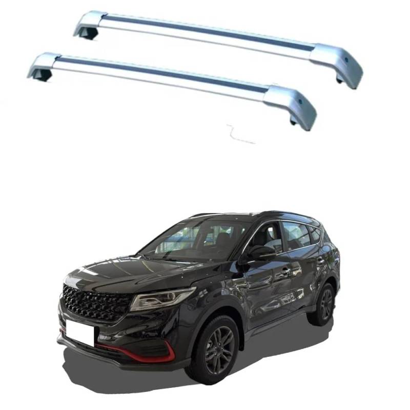 2pcs Auto Luftfahrtaluminium Dachträger, Für DFSK Glory 580 2018-2023 Dachreling Rack Gepäck Querträger Relingträger Gepäckablage Car Zubehör,C/Silver von OscitY