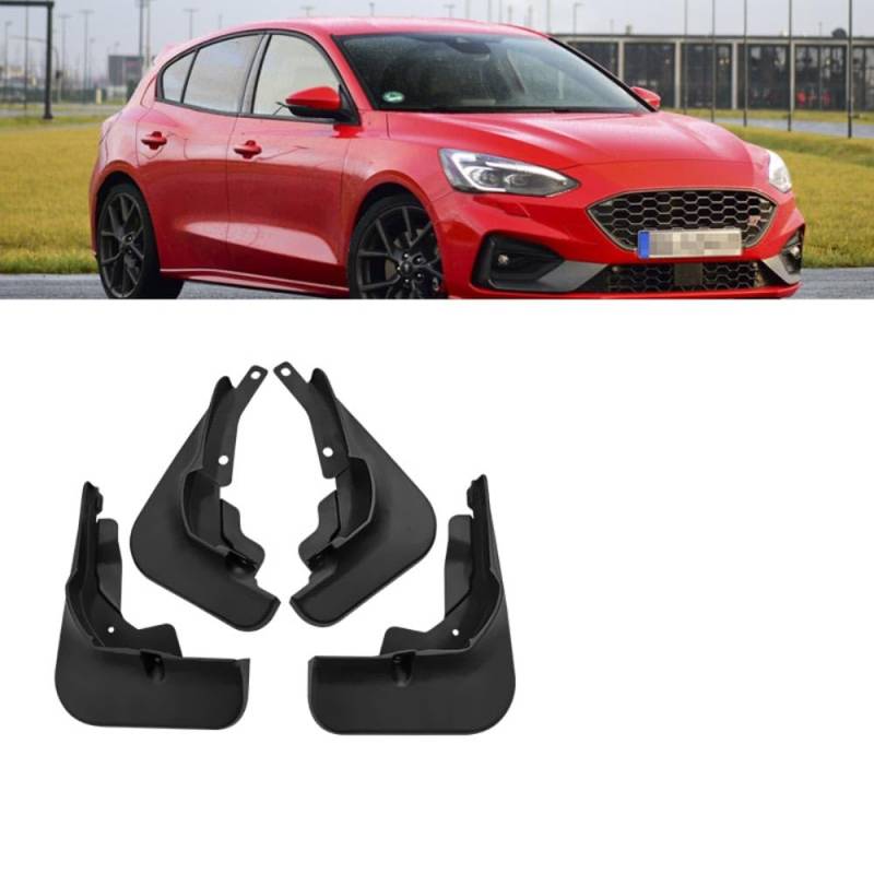 OscitY 4PCS Auto Vorne Hinten Reifen Schmutzfänger Spritzschutz, Für Fo-rd Focus Sedan Focus ST Saloon 2018-2020 Kotflügel Splash Spritzlappen Wasserdicht Car Rad Schützt zubehör von OscitY