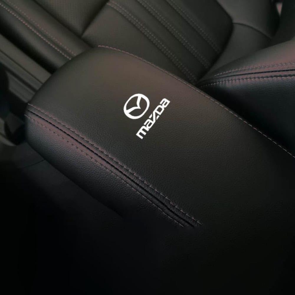 Auto Leder Mittelkonsole Abdeckung Armlehnenbezüge, Für Mazda 3 Star Center Console wasserdicht Kratzschutz Komfort Car Zubehör,B/Black Black von OscitY