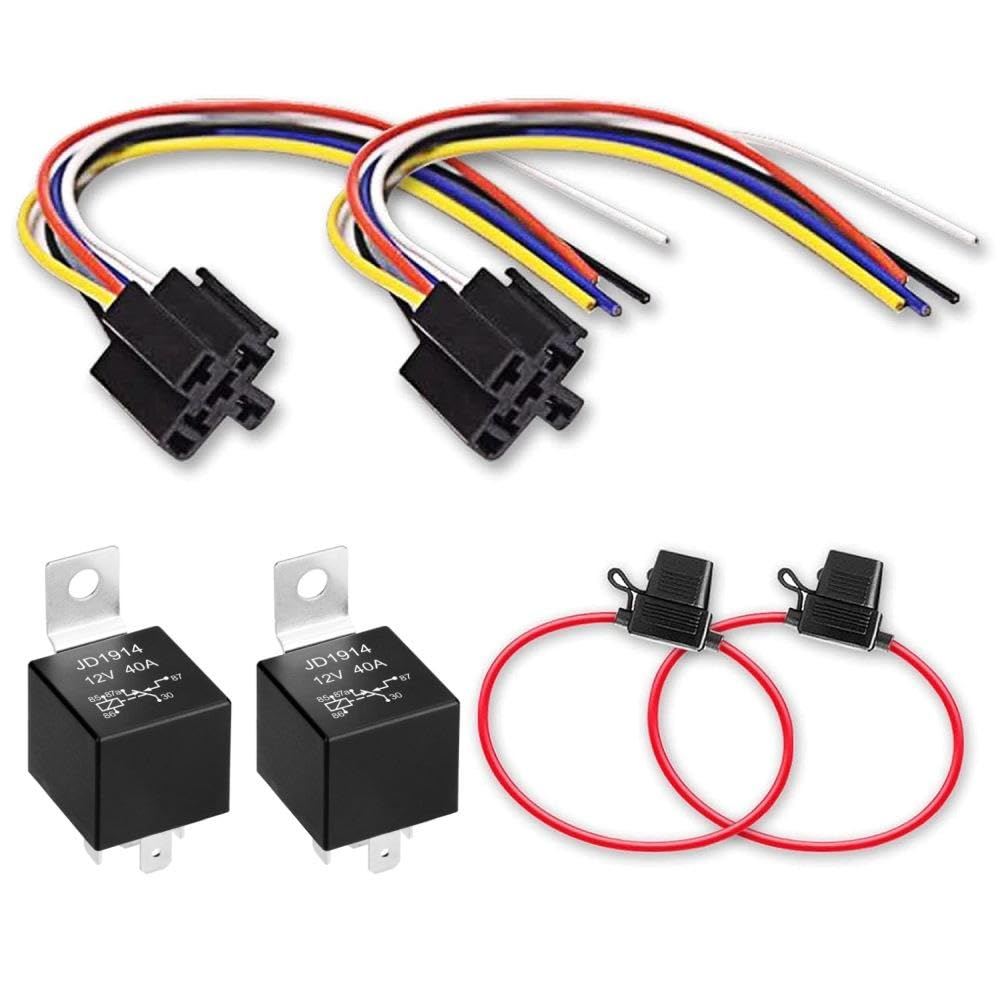 Oshhni 2Pcs Pins 30/40A 12V Spdt Relais Kit Ersatzteile Relais Kabelbaum Steckdosen von Oshhni